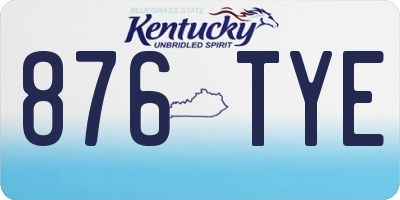 KY license plate 876TYE