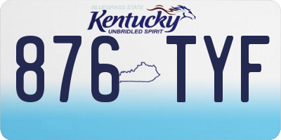 KY license plate 876TYF
