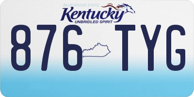 KY license plate 876TYG