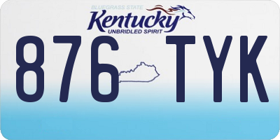 KY license plate 876TYK