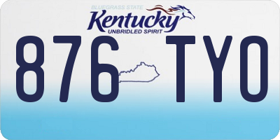 KY license plate 876TYO