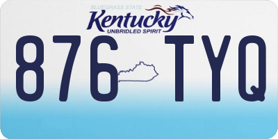KY license plate 876TYQ