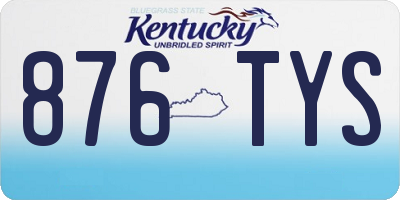KY license plate 876TYS
