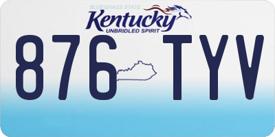 KY license plate 876TYV