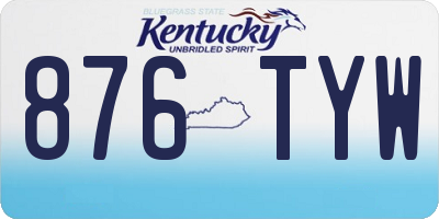 KY license plate 876TYW