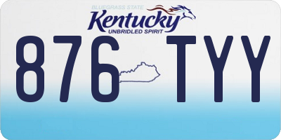 KY license plate 876TYY