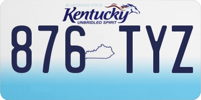 KY license plate 876TYZ