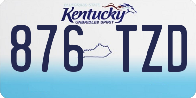 KY license plate 876TZD
