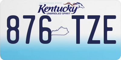 KY license plate 876TZE