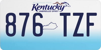 KY license plate 876TZF