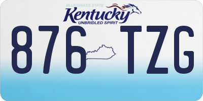 KY license plate 876TZG