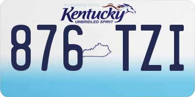 KY license plate 876TZI