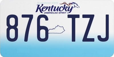 KY license plate 876TZJ
