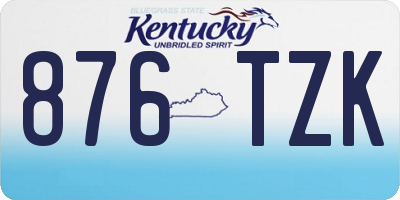 KY license plate 876TZK