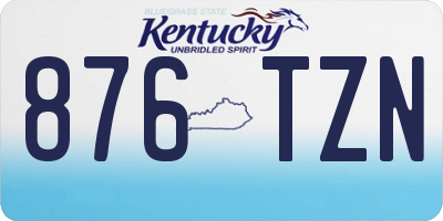 KY license plate 876TZN