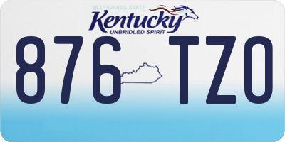 KY license plate 876TZO