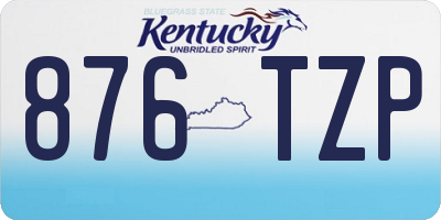KY license plate 876TZP