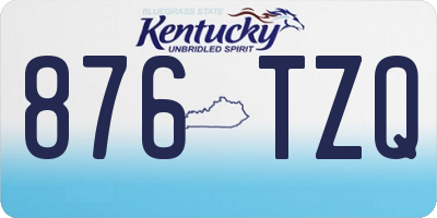 KY license plate 876TZQ