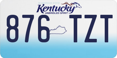 KY license plate 876TZT