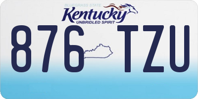 KY license plate 876TZU