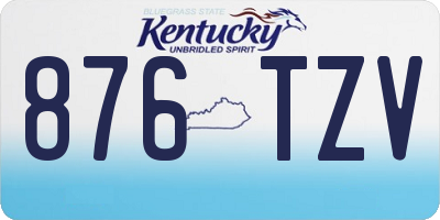 KY license plate 876TZV