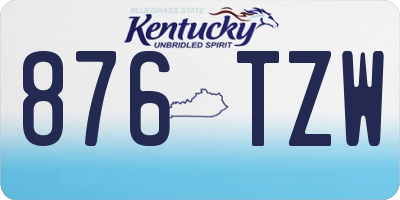 KY license plate 876TZW