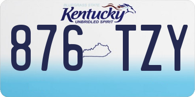 KY license plate 876TZY