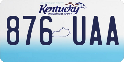KY license plate 876UAA