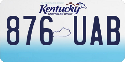 KY license plate 876UAB
