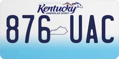 KY license plate 876UAC