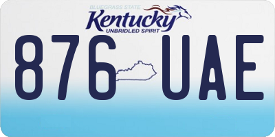 KY license plate 876UAE