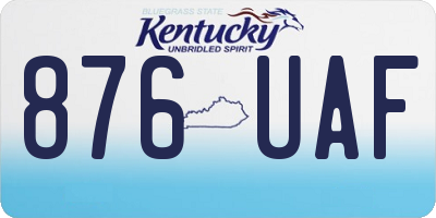 KY license plate 876UAF
