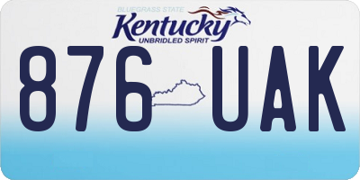 KY license plate 876UAK