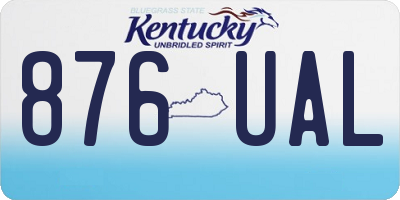 KY license plate 876UAL