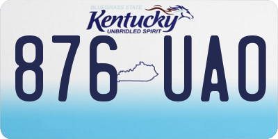 KY license plate 876UAO