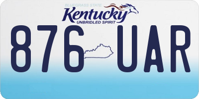 KY license plate 876UAR