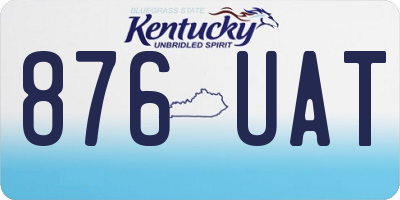 KY license plate 876UAT