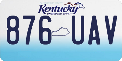 KY license plate 876UAV