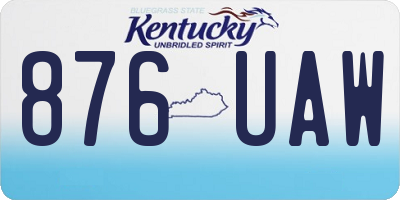 KY license plate 876UAW