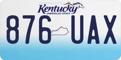 KY license plate 876UAX
