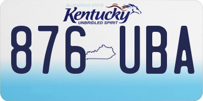 KY license plate 876UBA