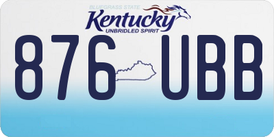 KY license plate 876UBB