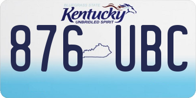 KY license plate 876UBC