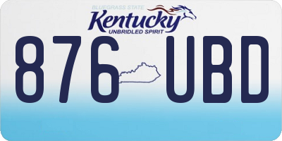 KY license plate 876UBD
