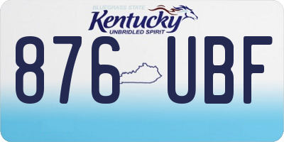 KY license plate 876UBF