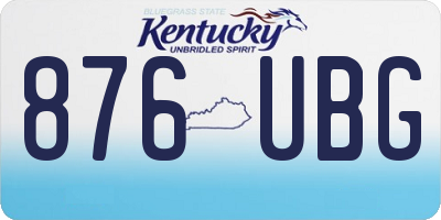 KY license plate 876UBG