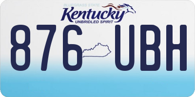 KY license plate 876UBH