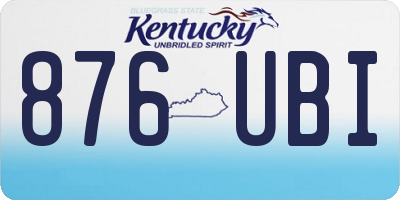KY license plate 876UBI