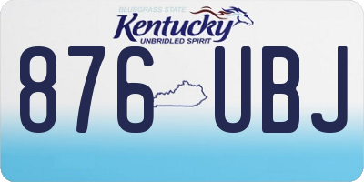 KY license plate 876UBJ