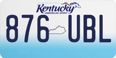 KY license plate 876UBL